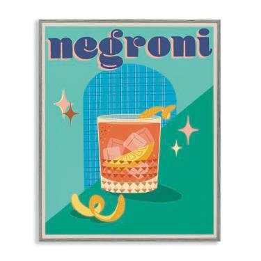 Imagem de Stupell Industries Design de arte de parede giclée clássico retrô Negroni emoldurado por Jo Reid, moldura cinza, 40,6 x 50,8 cm