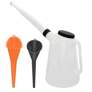 Imagem de Chistepper Recipiente de Medição de Óleo de 5 Quartos, Dispensador de Óleo de Motor Automotivo, Recipiente de Óleo de Motor, Funis de Óleo de Pescoço Longo de Plástico para Fluidos Automotivos