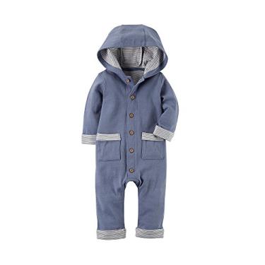 Imagem de Macacões Carter's para bebês meninos com capuz Babysoft 9 meses azul