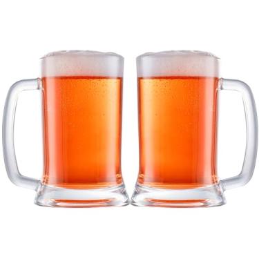 Imagem de Burns Glass Conjunto de 2 canecas de cerveja, canecas de cerveja alemãs com alças, copos de cerveja grandes tradicionais copos de cerveja grossa copo para homens, pai, colega de trabalho, amigo,