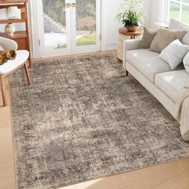 Imagem de COZYLOOM Tapete grande para sala de estar, 23,5 x 30,5 cm, lavável à máquina, antiderrapante vintage, envelhecido, tapete macio com destaque para debaixo da mesa de jantar, quarto, quarto de bebê,