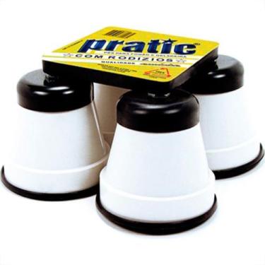 Imagem de Pe Geladeira/Fogao Plastico Redondo Pratic Branco - MARVIPLAST