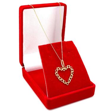 Imagem de Corrente De Ouro 18k Feminina Veneziana 40cm Pingente Coração
