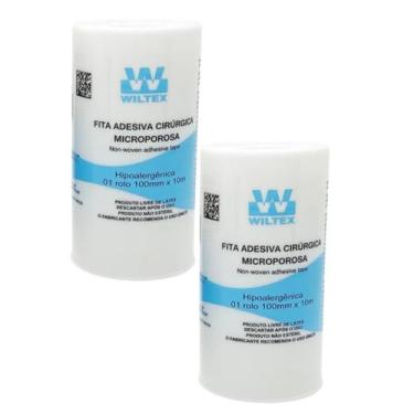 Imagem de Kit 2 Fita Microporosa Cirúrgica Branca 10cm X 10m - Wiltex