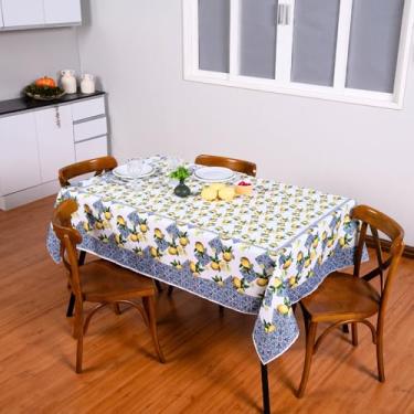 Imagem de Toalha de Mesa 6 Lugares Allegra 2,00x1,50m Estampado Tecido Microfibra Lilás Lavanda (Verde Limão)