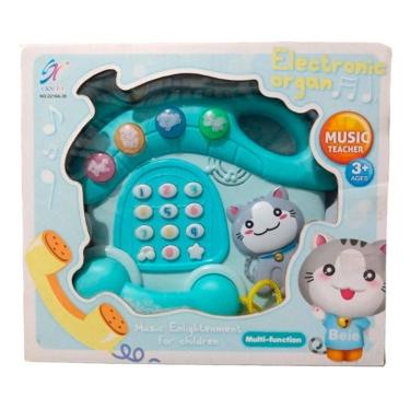 Imagem de Brinquedo Telefone De Gatinho Musical Azul 2216A-38 Yan Fa