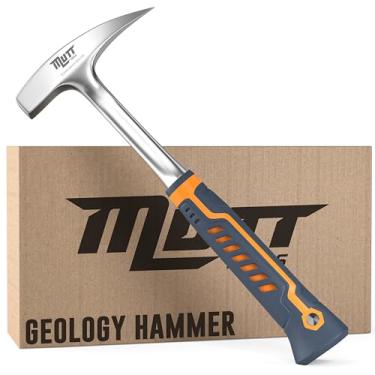 Imagem de Mutt Tools Martelo de rocha profissional de 623 g - palheta geológica para Rockhounding, caça de fósseis e alvenaria - Martelo geólogo para quebrar pedras e geodos