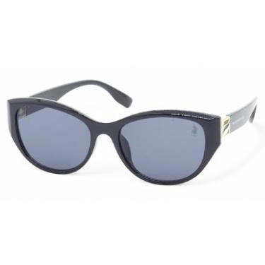 Imagem de Óculos de Sol Polo London Club, design Clássico Lente Fumê com Proteção UV400 - Kit contém Case Couro ECO (Preto)