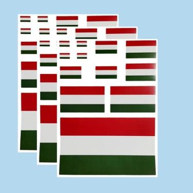 Imagem de Ruoming Ruoming Conjunto de adesivos de bandeira nacional de 3 peças, vários tamanhos, 3 folhas (Hungria)