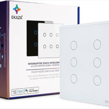 Imagem de Interruptor Inteligente Wi-fi Ekaza Touch 6 Botões Branco