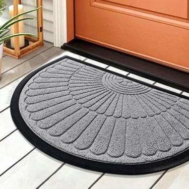 Imagem de 2 Tapete Porta Capacho Naska Meia Lua Antiderrapante 40X60cz