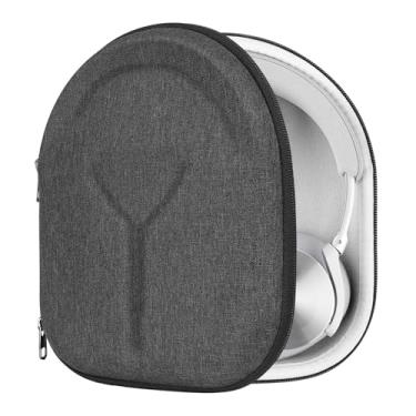 Imagem de Geekria Capa protetora para fones de ouvido compatível com B&O Beoplay HX, H9i, H95, H9, H8, H7, H6, Portal Gaming, bolsa de transporte rígida de substituição com armazenamento de cabos (cinza escuro)