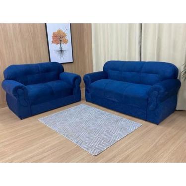 Imagem de Sofás 2 e 3 Lugares Encanto Beleza e Praticidade - Alpoim, Azul