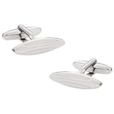 Imagem de Abotoaduras de prancha de surfe com caixa de apresentação Cuff-Daddy Surfer Surfing Silver