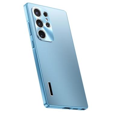Imagem de LTLMYDAM Capa com moldura de metal para Samsung Galaxy S25 Ultra/S25 Plus/S25, à prova de choque, fina, com sucção magnética, capa de proteção para lente da câmera, azul, S25 Plus