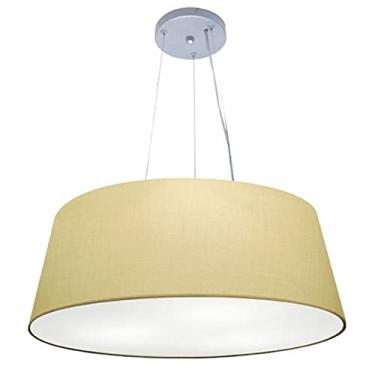 Imagem de Lustre Pendente Cone Cúpula Tecido 30/80x65 cm, Vivare Iluminação, Pendente4072 LA, Algodão Cru, Gigante