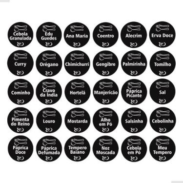 Imagem de 90 Etiquetas Adesivos Para Temperos e Condimentos 3x3 cm Kit - SPORTIN