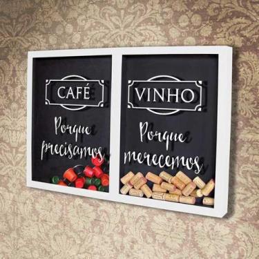 Imagem de Quadro Misto para Rolhas e Cápsulas de café - Merecemos e Precisamos -