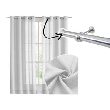 Imagem de Cortina Pra Sala 3,00 x 2,30 Com Varão Incluso Janela Tecido Rústico -