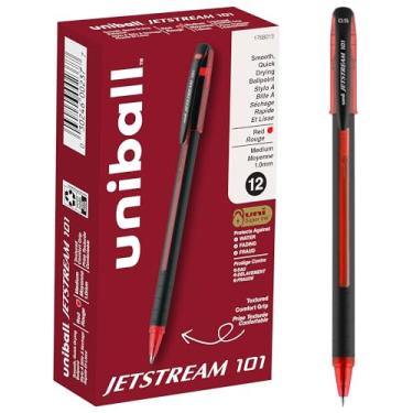 Imagem de Canetas esferogr ficas Uni-Ball Jetstream 101, Vermelho, 12 Count