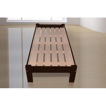 Imagem de Cama Solteirão (Solteiro Extra) Turca de Madeira Maciça Tauari - Cor Tabaco