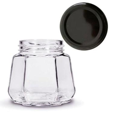 Imagem de Kit 6 Potes Sextavados 230ml Doces Geleia Conserva Com Tampa - SC, Tam