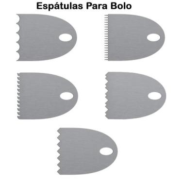 Imagem de Mini Espátulas Para Acabamento De Bolo Em Inox 5 Peças A81 - Aisa