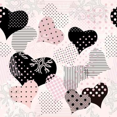 Imagem de Papel De Parede Adesivo Coração Rosa Love Rose 12m