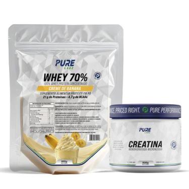 Imagem de Kit Whey Protein 70% Concentrado 900g + Creatina 500g Pura - Pure Athl