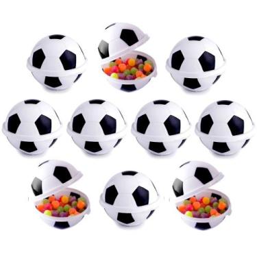 Imagem de Porta Objetos e Lanches Bola de Futebol Plasútil Kit com 10, Pote de L