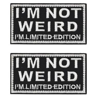 Imagem de 2 peças I'm Not Weird I'm Limited Edition Emblema engraçado gancho e laço patch tático militar fixador colorido bordado removível aplique patch para chapéus, roupas, jaqueta, mochilas, colete, placa