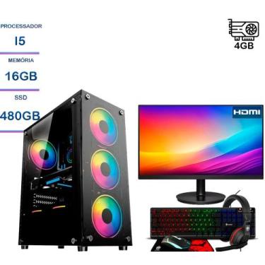Imagem de Pc Gamer Completo Intel I5 16gb Ssd 480gb Vídeo 4gb Ddr5