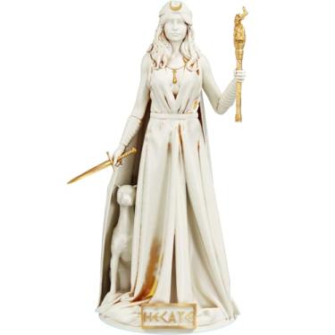 Imagem de Estátua Hecate - Deusa grega da lua, magia, feitiçaria - Perseia - Trivia (Cor Mármore Dourado)