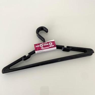 Imagem de Kit 6 Cabides Preto Reforçado Resistente - Aloha