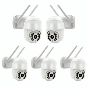 Imagem de Kit 5 Câmeras Ip Wifi A8 Hd Branco Segurança Externa Visão Noturna - C