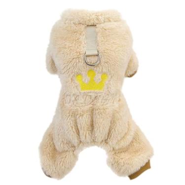 Imagem de Izefia Suéter para cachorro, roupas de lã, suéter de lã para inverno, quente, moletom com 4 pernas, pijama, coroa, princesa, cão, suéter para cachorro pequeno, médio, gato, cáqui, GG