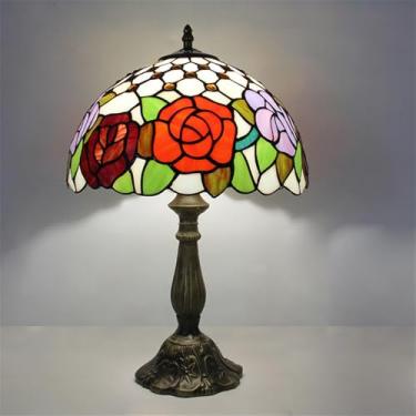 Imagem de Lâmpada de mesa vintage americana LED Luxo Criatividade Sala de estar Estudo Quarto Lâmpada de cabeceira Villa Hotel Cor Vidro Mesa Luz (Estilo 36)