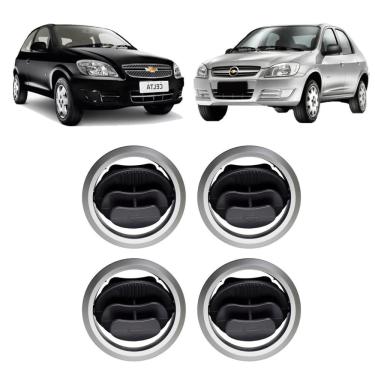 Imagem de Kit Grade Difusor Saída Ar Painel Celta Prisma 2007/15 Prata