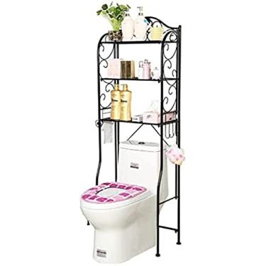 Imagem de Economizador De Espaço De Banheiro Sobre O Vaso Sanitário, Organizador De Banheiro De 3 Camadas, Prateleira De Armação De Metal Para Lavanderia De Banheiro Doméstico, Armário De Armazenamento De B