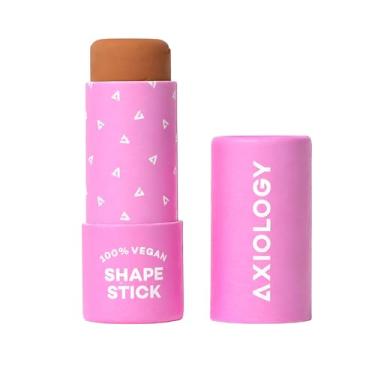 Imagem de Axiology Bastão modelador para definição, bronzeamento e contorno em forma de base, caneta bronzeadora creme profissional para modelagem facial e contorno, cobertura montável, sombra bochechas de