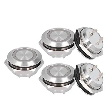 Imagem de Interruptor Momentâneo Interruptor de Botão de Metal Redefinir LED à Prova D'água 19mm Aplicável para Carros Caminhões Navios Portas Domésticas Campainhas Domésticas (DC3~6V