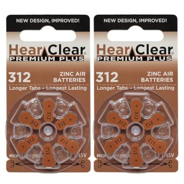 Imagem de HearClear Pilhas para aparelho auditivo tamanho 312 PR41 aba marrom (12 baterias)