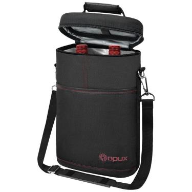 Imagem de Bolsa Térmica Para Transporte de Vinhos até 2 Garrafas, OPUX, Preto