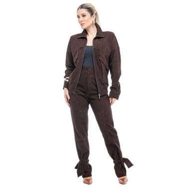 Imagem de Jaqueta Velours Couro Camurça Legítimo Pele Mania - PJ2531, Camurça ch