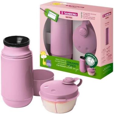 Imagem de Conjunto Garrafa Térmica 250mL e Pote para Leite em Pó 280mL Sanremo S