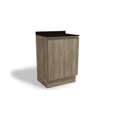 Imagem de Balcão Cozinha p/ Cooktop c/ Tampo Maxxi G742 c/ 1 Porta 60cm Nogal/Pr