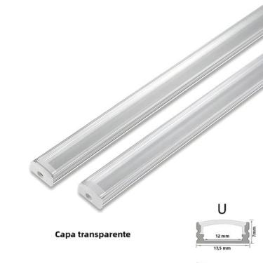 Imagem de Perfil de Alumínio para Fita de LED 50cm - Ideal para Cozinha e Armári