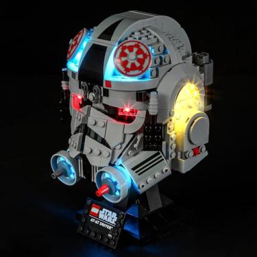 Imagem de Mililier Kit de luz LED para capacete de motorista Lego at-at 75429, compatível com o modelo de blocos de construção Lego 75429 (não inclui o conjunto de blocos)