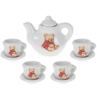 Imagem de Brinquedo Mini Café Porcelana Decoração Floral Bule Xícara Pires - zei