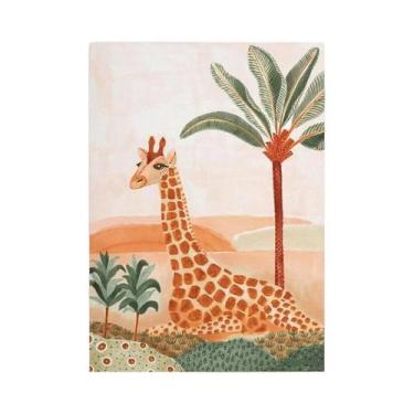 Imagem de Boho Selva Animais Tigre Macaco Girafa Coqueiro Arte De Parede Em Tela